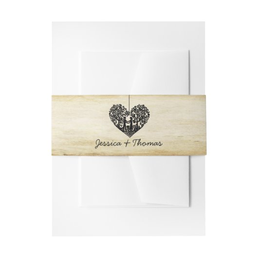 Hangherz Tree Vintage Wedding Collection Einladungsbanderole (Vorderseite Beispiel)