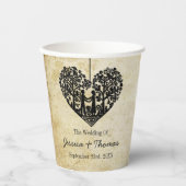 Hangherz Tree Vintage Wedding Collection Pappbecher (Vorderseite)