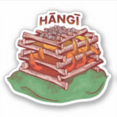 Hangi Maori Cooking Food Kai Aufkleber (Vorderseite)