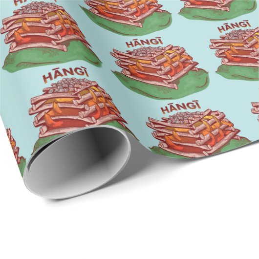 Hangi Maori Cooking Food Kai Geschenkpapier (Rolleneckpunkt)