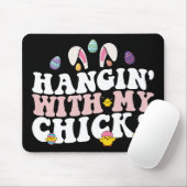 Hangin' mit meinen Chicks Ostern Bunny Groovy Retr Mousepad (Mit Mouse)