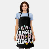 Hangin' mit meinen Chicks Ostern Bunny Groovy Retr Schürze (Getragen)
