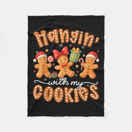 Hangin mit meinen Cookies Lebkuchen Männer Weihnac Fleecedecke (Vorderseite)