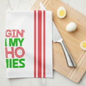 Hangin mit meinen Heimen Rot und Grün Weihnachten Geschirrtuch (Viertel Falte)