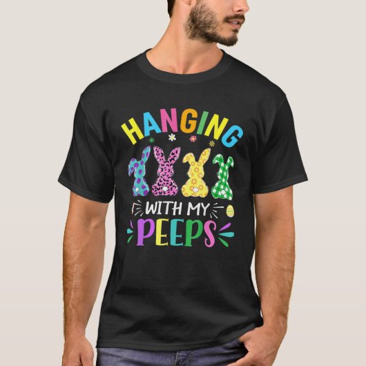 Hangin mit meinen Pieps Niedliche Osterhasen-Kanin T-Shirt (Vorderseite)