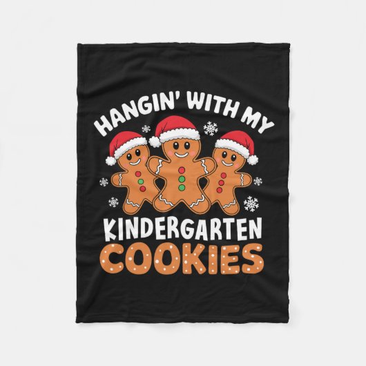 Hangin My Kindergarten Cookie Gingerbread Christma Fleecedecke (Vorderseite)