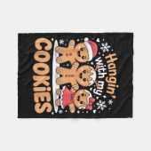 Hangin With My Cookies Christmas Gingerbread Xmas  Fleecedecke (Vorderseite (Horizontal))