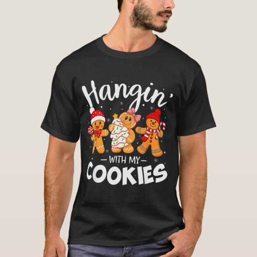 Hangin With My Cookies Gingerbread Women Christmas T-Shirt (Vorderseite)
