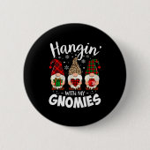 Hangin With My Gnomie Leopard Women Christmas Gnom Button (Vorderseite)