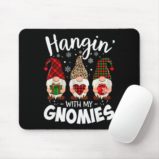 Hangin With My Gnomie Leopard Women Christmas Gnom Mousepad (Mit Mouse)