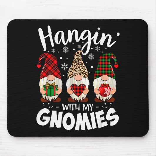 Hangin With My Gnomie Leopard Women Christmas Gnom Mousepad (Vorne)