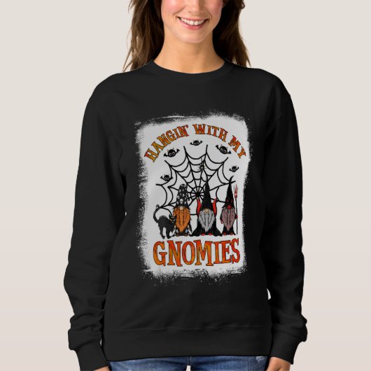 Hangin' With My Gnomies Cute Halloween Pumpkin Gno Sweatshirt (Vorderseite)