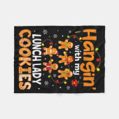 Hangin With My Lunch Lady Cookies Gingerbread Chri Fleecedecke (Vorderseite (Horizontal))