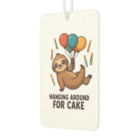 Hanging Around For Cake Birthday Balloon Sloth , C Autolufterfrischer (Links)