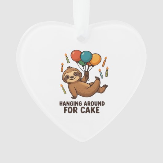 Hanging Around For Cake Birthday Balloon Sloth , C Ornament (Vorderseite)