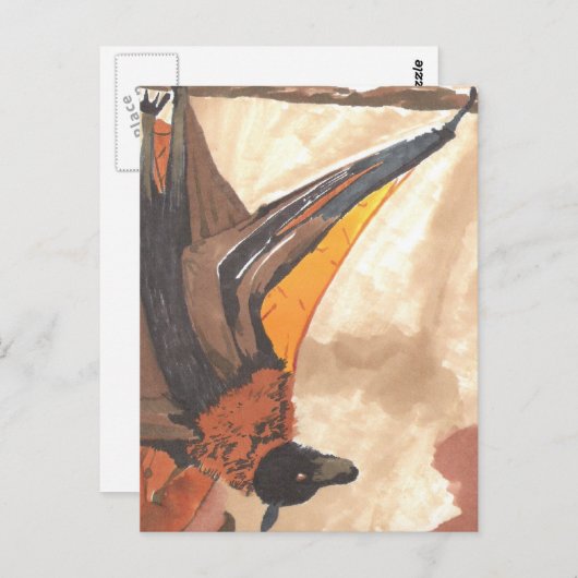 Hanging Bat Postkarte (Vorne/Hinten)