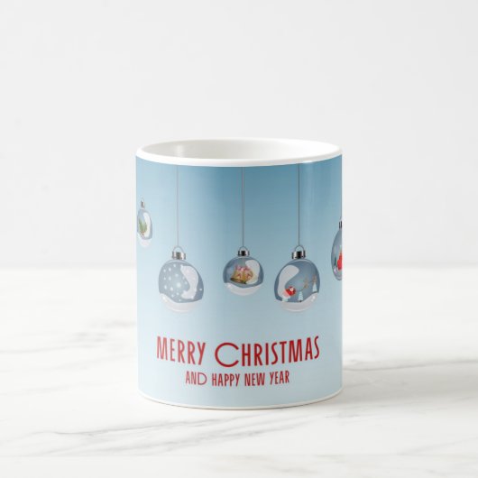 Hanging Baubles Merry Christmas Mug Kaffeetasse (Mittel)