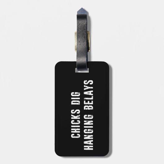 Hanging Belays Rock Climbing Gepäckanhänger (Rückseite vertikal)