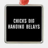 Hanging Belays Rock Climbing Ornament Aus Metall (Vorne)