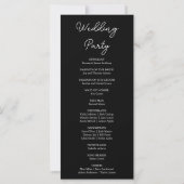 Hanging Blue Snowflakes Black Wedding Programm (Rückseite)