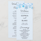Hanging Blue Snowflakes Blue Wedding Program (Vorne/Hinten)