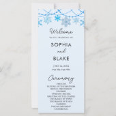 Hanging Blue Snowflakes Blue Wedding Program (Vorderseite)
