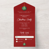 Hanging Christmas Ornament Company Holiday Party All In One Einladung (Innen)