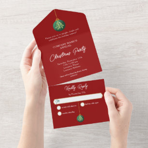Hanging Christmas Ornament Company Weihnachtsfeier All In One Einladung