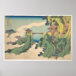 Hanging-Cloud Bridge at Mount Gyōdō near Ashikaga Poster