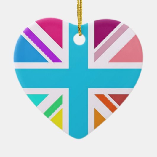 Hanging Decoration Mehrfarbig Union Jack Flag Keramik Ornament (Vorne)