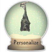 Hanging Fledermaus Schneeflobe schwarz Vintag goth Aufkleber (Vorderseite)