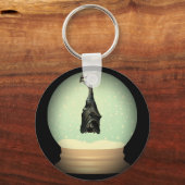 Hanging Fledermaus Schneeflobe schwarz Vintag goth Schlüsselanhänger (Vorderseite)