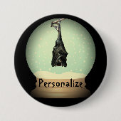 Hanging Fledermaus Schneeflobe schwarz Vintager go Button (Vorderseite)