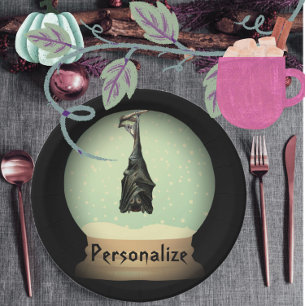 Hanging Fledermaus Schneeflobe schwarz Vintager go Pappteller