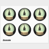 Hanging Fledermaus Schneeflobe schwarz Vintager go Runder Aufkleber (Blatt)