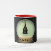 Hanging Fledermaus Schneeglobe schwarz Vintage got Tasse (Zentrum)