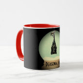 Hanging Fledermaus Schneeglobe schwarz Vintage got Tasse (Vorderseite Links)