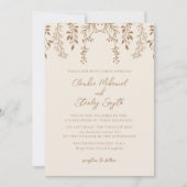 Hanging Florals Foliage Warm Beige Boho Einladung (Vorderseite)