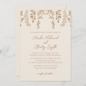 Hanging Florals Foliage Warm Beige Boho Einladung (Vorne/Hinten)