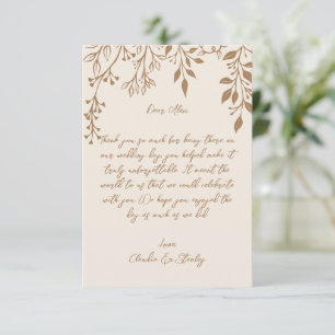 Hanging Florals Foliage Warm Romantic Boho Earthy Dankeskarte