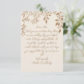 Hanging Florals Foliage Warm Romantic Boho Earthy Dankeskarte (Stehend Vorderseite)