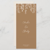 Hanging Florals Foliage Warm Romantic Boho Earthy Menükarte (Vorne/Hinten)