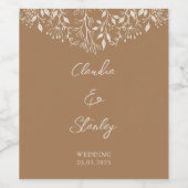 Hanging Florals Foliage Warm Romantic Boho Earthy Weinetikett (Einzelnes Label)