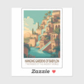 Hanging Gardens of Babylon 7 Wonders of the World Aufkleber (Blatt)