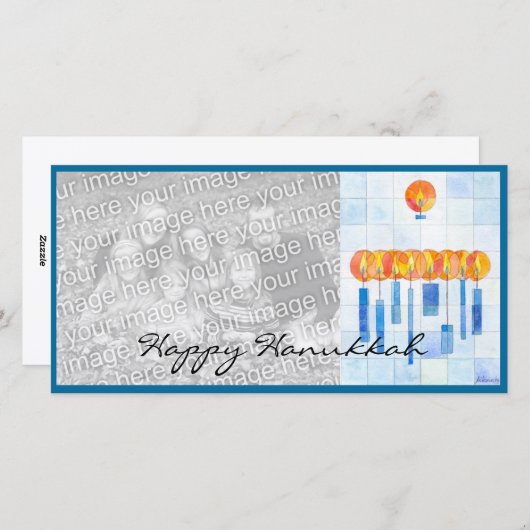 Hanging Hanukkah Candles Feiertagskarte (Vorne/Hinten)