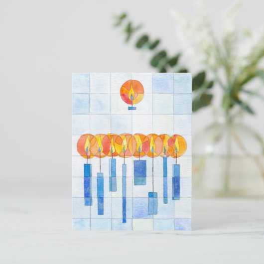 Hanging Hanukkah Candles Feiertagspostkarte (Stehend Vorderseite)