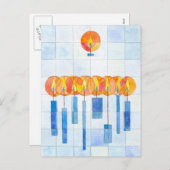 Hanging Hanukkah Candles Feiertagspostkarte (Vorne/Hinten)