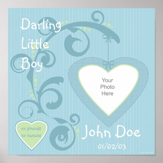 Hanging Heart Boy Scrapbook Page Poster (Vorne)