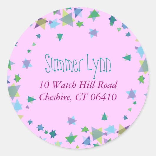 HANGING HEBREW LETTER Baby Naming Rücksendeadresse Runder Aufkleber (Vorderseite)