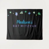 HANGING HEBREW LETTERS Bat Bar Mitzvah Foto Op Ba Wandteppich (Vorderseite (Horizontal))